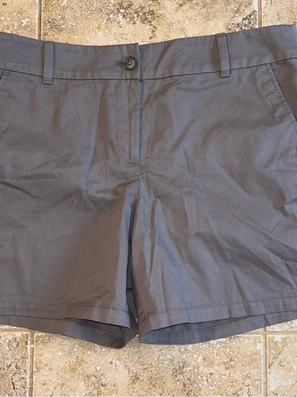 LOFT Women's Gray Mid-Rise Chino Bermuda Shorts